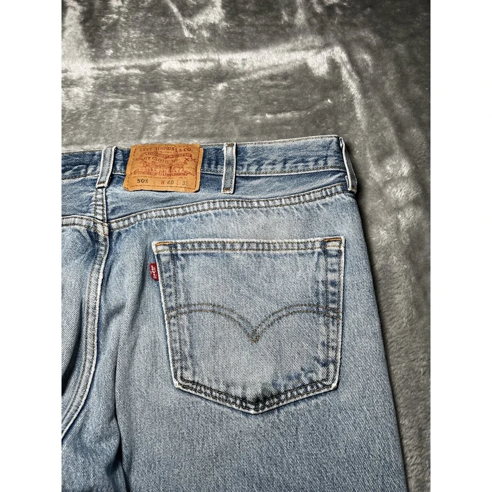 Levi's 501 Jeans Men Size 40x29 Blue Denim Button Fly Workwear
